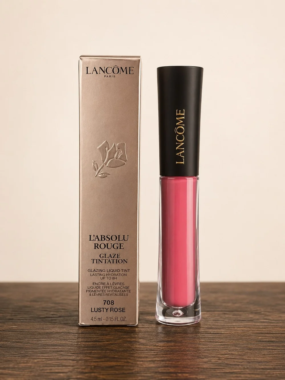 L'Absolu Rouge Glaze Tintation Liquid Lipstick - Lusty Rose